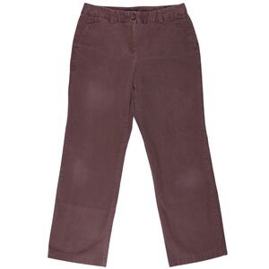 Lands End Pants Womens 6 Brown‎ Fit 2 Straight Casual Chino Cotton Twill 30x28